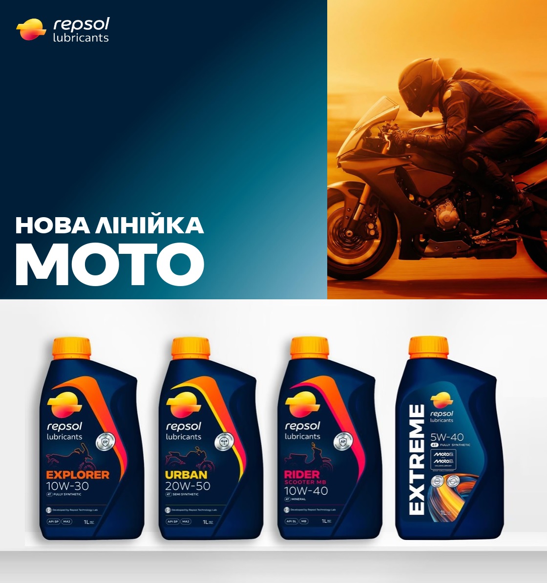 Нова лінійка мотоциклетних олив Repsol зазнала масштабного перезапуску